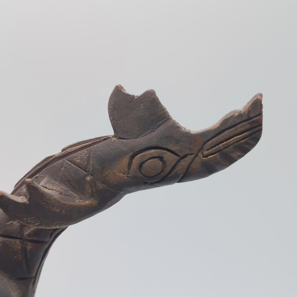 Thailand Carved Dragon/ Phoenix Flying Dewi Sculpture - Picture 4 of 6